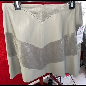 Suede and leather skirt